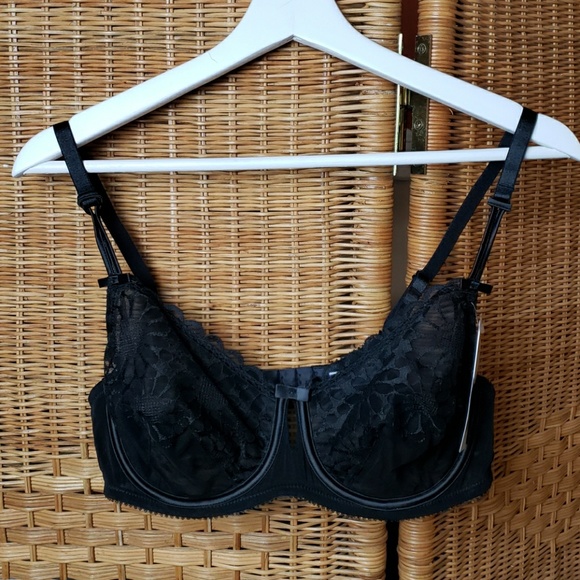 New Parfait Irene Laced Unlined Wire Bra Black 38C - Picture 2 of 7